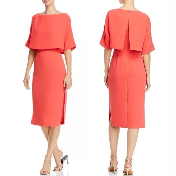 🌻NEW (w/tag) Adrianna Papell Calypso Coral Cameron Popover Dress Size 8 - Picture 1 of 12